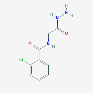 molecular formula C9H10ClN3O2 B7729377 2-Chloro-N-[(hydrazinecarbonyl)methyl]benzamide 