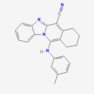 molecular formula C23H20N4 B7729389 11-(3-Toluidino)-7,8,9,10-tetrahydrobenzimidazo[1,2-b]isoquinoline-6-carbonitrile 