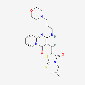 molecular formula C23H29N5O3S2 B7729390 3-[(Z)-(3-isobutyl-4-oxo-2-thioxo-1,3-thiazolidin-5-ylidene)methyl]-2-[(3-morpholin-4-ylpropyl)amino]-4H-pyrido[1,2-a]pyrimidin-4-one 