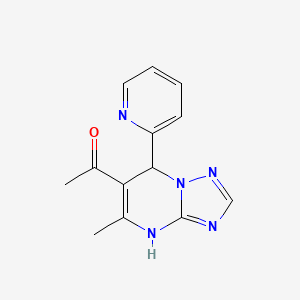 molecular formula C13H13N5O B7729395 1-(5-Methyl-7-(pyridin-2-yl)-4,7-dihydro-[1,2,4]triazolo[1,5-a]pyrimidin-6-yl)ethanone 