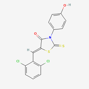 molecular formula C16H9Cl2NO2S2 B7729487 (5Z)-5-(2,6-dichlorobenzylidene)-3-(4-hydroxyphenyl)-2-thioxo-1,3-thiazolidin-4-one 