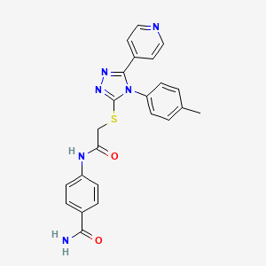 molecular formula C23H20N6O2S B7729534 4-[({[4-(4-methylphenyl)-5-(pyridin-4-yl)-4H-1,2,4-triazol-3-yl]sulfanyl}acetyl)amino]benzamide 