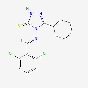 molecular formula C15H16Cl2N4S B7729549 5-cyclohexyl-4-((2,6-dichlorobenzylidene)amino)-4H-1,2,4-triazole-3-thiol 