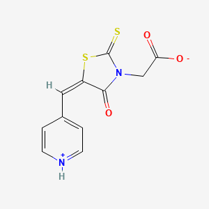 molecular formula C11H8N2O3S2 B7729589 2-[(5E)-4-oxo-5-(pyridin-1-ium-4-ylmethylidene)-2-sulfanylidene-1,3-thiazolidin-3-yl]acetate 