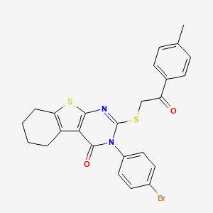 molecular formula C25H21BrN2O2S2 B7729602 3-(4-bromophenyl)-2-{[2-(4-methylphenyl)-2-oxoethyl]sulfanyl}-5,6,7,8-tetrahydro[1]benzothieno[2,3-d]pyrimidin-4(3H)-one CAS No. 476484-19-2