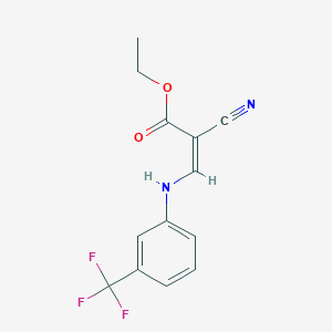 molecular formula C13H11F3N2O2 B7729659 (Z)-ethyl 2-cyano-3-((3-(trifluoromethyl)phenyl)amino)acrylate 
