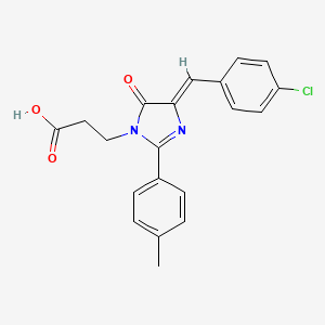 molecular formula C20H17ClN2O3 B7729665 3-[(4Z)-4-(4-chlorobenzylidene)-2-(4-methylphenyl)-5-oxo-4,5-dihydro-1H-imidazol-1-yl]propanoic acid 