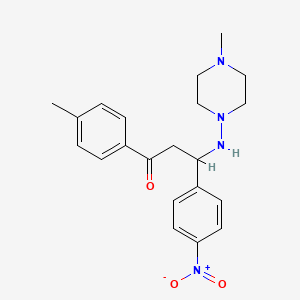 molecular formula C21H26N4O3 B7729724 1-(4-Methylphenyl)-3-[(4-methylpiperazin-1-yl)amino]-3-(4-nitrophenyl)propan-1-one 