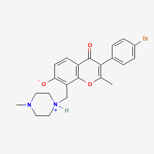 3-(4-bromophenyl)-2-methyl-8-[(4-methylpiperazin-1-ium-1-yl)methyl]-4-oxo-4H-chromen-7-olate