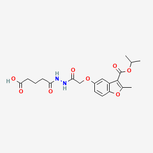 molecular formula C20H24N2O8 B7729749 5-{2-[({2-Methyl-3-[(propan-2-yloxy)carbonyl]-1-benzofuran-5-yl}oxy)acetyl]hydrazinyl}-5-oxopentanoic acid 