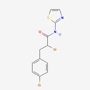 molecular formula C12H10Br2N2OS B7729883 2-bromo-3-(4-bromophenyl)-N-(1,3-thiazol-2-yl)propanamide 