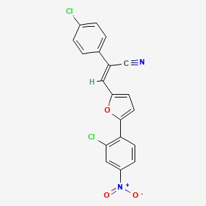 molecular formula C19H10Cl2N2O3 B7729890 (Z)-3-[5-(2-chloro-4-nitrophenyl)furan-2-yl]-2-(4-chlorophenyl)prop-2-enenitrile 