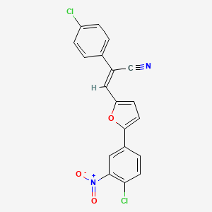 molecular formula C19H10Cl2N2O3 B7729895 (2Z)-3-[5-(4-chloro-3-nitrophenyl)furan-2-yl]-2-(4-chlorophenyl)prop-2-enenitrile 