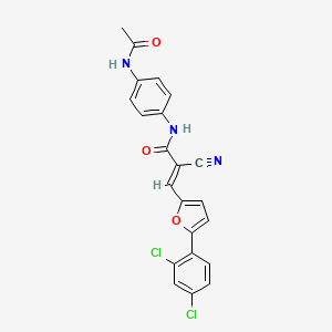 molecular formula C22H15Cl2N3O3 B7729900 (2E)-N-[4-(acetylamino)phenyl]-2-cyano-3-[5-(2,4-dichlorophenyl)furan-2-yl]prop-2-enamide 