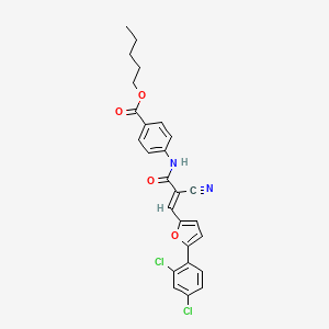 molecular formula C26H22Cl2N2O4 B7729906 pentyl 4-({(2E)-2-cyano-3-[5-(2,4-dichlorophenyl)furan-2-yl]prop-2-enoyl}amino)benzoate 