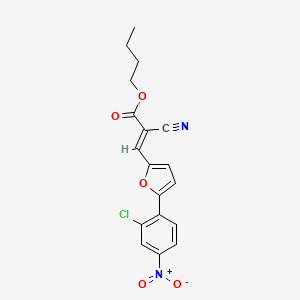 butyl (2E)-3-[5-(2-chloro-4-nitrophenyl)furan-2-yl]-2-cyanoprop-2-enoate