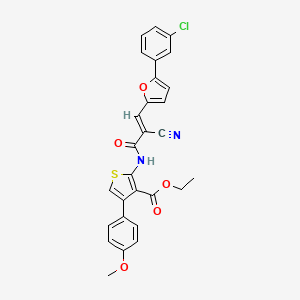 ethyl 2-({(2E)-3-[5-(3-chlorophenyl)furan-2-yl]-2-cyanoprop-2-enoyl}amino)-4-(4-methoxyphenyl)thiophene-3-carboxylate