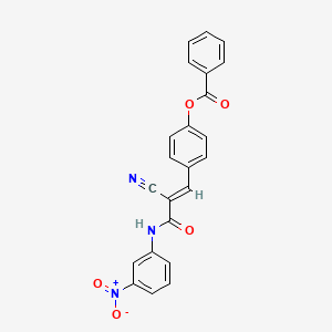 molecular formula C23H15N3O5 B7729959 4-{(1E)-2-cyano-3-[(3-nitrophenyl)amino]-3-oxoprop-1-en-1-yl}phenyl benzoate 
