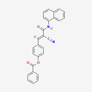 molecular formula C27H18N2O3 B7729961 4-[(1E)-2-cyano-3-(naphthalen-1-ylamino)-3-oxoprop-1-en-1-yl]phenyl benzoate 