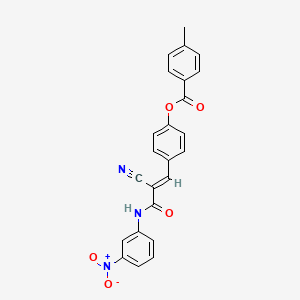 molecular formula C24H17N3O5 B7729981 4-{(1E)-2-cyano-3-[(3-nitrophenyl)amino]-3-oxoprop-1-en-1-yl}phenyl 4-methylbenzoate 
