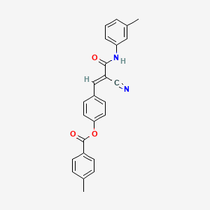 molecular formula C25H20N2O3 B7729987 4-{(1E)-2-cyano-3-[(3-methylphenyl)amino]-3-oxoprop-1-en-1-yl}phenyl 4-methylbenzoate 