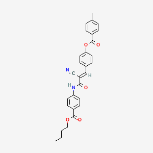 molecular formula C29H26N2O5 B7729996 butyl 4-{[(2E)-2-cyano-3-(4-{[(4-methylphenyl)carbonyl]oxy}phenyl)prop-2-enoyl]amino}benzoate 