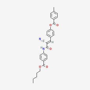 molecular formula C30H28N2O5 B7730000 pentyl 4-{[(2E)-2-cyano-3-(4-{[(4-methylphenyl)carbonyl]oxy}phenyl)prop-2-enoyl]amino}benzoate 