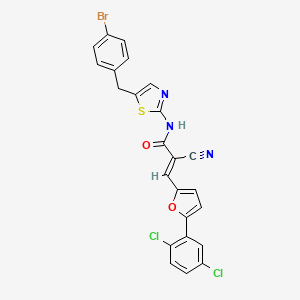 molecular formula C24H14BrCl2N3O2S B7730013 (2E)-N-[5-(4-bromobenzyl)-1,3-thiazol-2-yl]-2-cyano-3-[5-(2,5-dichlorophenyl)furan-2-yl]prop-2-enamide 