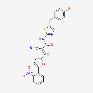 molecular formula C24H15BrN4O4S B7730021 (2E)-N-[5-(4-bromobenzyl)-1,3-thiazol-2-yl]-2-cyano-3-[5-(2-nitrophenyl)furan-2-yl]prop-2-enamide 