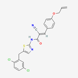 molecular formula C23H17Cl2N3O2S B7730037 (2E)-2-cyano-N-[5-(2,5-dichlorobenzyl)-1,3-thiazol-2-yl]-3-[4-(prop-2-en-1-yloxy)phenyl]prop-2-enamide 