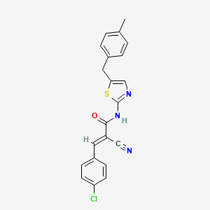 molecular formula C21H16ClN3OS B7730041 (2E)-3-(4-chlorophenyl)-2-cyano-N-[5-(4-methylbenzyl)-1,3-thiazol-2-yl]prop-2-enamide 