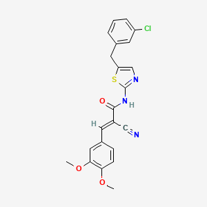 molecular formula C22H18ClN3O3S B7730042 N-[5-(3-Chloro-benzyl)-thiazol-2-yl]-2-cyano-3-(3,4-dimethoxy-phenyl)-acrylamide 