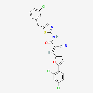 molecular formula C24H14Cl3N3O2S B7730052 (2E)-N-[5-(3-chlorobenzyl)-1,3-thiazol-2-yl]-2-cyano-3-[5-(2,4-dichlorophenyl)furan-2-yl]prop-2-enamide 