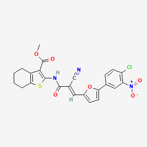 molecular formula C24H18ClN3O6S B7730058 methyl 2-({(2E)-3-[5-(4-chloro-3-nitrophenyl)furan-2-yl]-2-cyanoprop-2-enoyl}amino)-4,5,6,7-tetrahydro-1-benzothiophene-3-carboxylate 