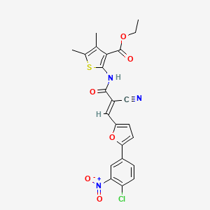 molecular formula C23H18ClN3O6S B7730060 ethyl 2-({(2E)-3-[5-(4-chloro-3-nitrophenyl)furan-2-yl]-2-cyanoprop-2-enoyl}amino)-4,5-dimethylthiophene-3-carboxylate 
