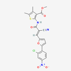 methyl 2-({(2E)-3-[5-(2-chloro-4-nitrophenyl)furan-2-yl]-2-cyanoprop-2-enoyl}amino)-4,5-dimethylthiophene-3-carboxylate