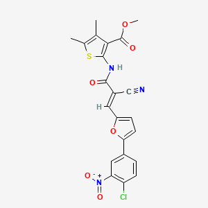molecular formula C22H16ClN3O6S B7730063 methyl 2-({(2E)-3-[5-(4-chloro-3-nitrophenyl)furan-2-yl]-2-cyanoprop-2-enoyl}amino)-4,5-dimethylthiophene-3-carboxylate 