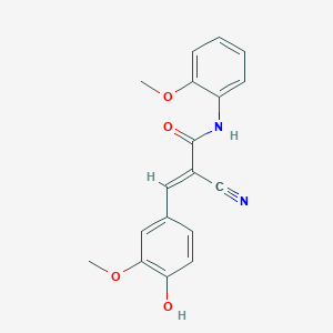 molecular formula C18H16N2O4 B7730068 (2E)-2-cyano-3-(4-hydroxy-3-methoxyphenyl)-N-(2-methoxyphenyl)prop-2-enamide 