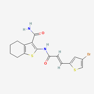 molecular formula C16H15BrN2O2S2 B7730075 2-{[(2E)-3-(4-bromothiophen-2-yl)prop-2-enoyl]amino}-4,5,6,7-tetrahydro-1-benzothiophene-3-carboxamide 