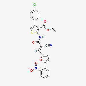 ethyl 4-(4-chlorophenyl)-2-[[(E)-2-cyano-3-[5-(2-nitrophenyl)furan-2-yl]prop-2-enoyl]amino]thiophene-3-carboxylate