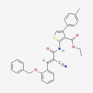 molecular formula C31H26N2O4S B7730084 ethyl 2-({(2E)-3-[2-(benzyloxy)phenyl]-2-cyanoprop-2-enoyl}amino)-4-(4-methylphenyl)thiophene-3-carboxylate 