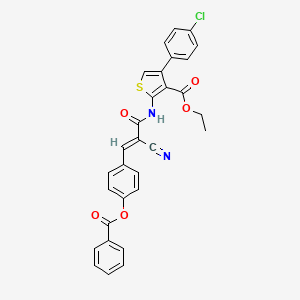 ethyl 2-[[(E)-3-(4-benzoyloxyphenyl)-2-cyanoprop-2-enoyl]amino]-4-(4-chlorophenyl)thiophene-3-carboxylate