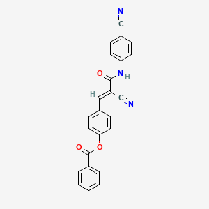 molecular formula C24H15N3O3 B7730103 4-{(1E)-2-cyano-3-[(4-cyanophenyl)amino]-3-oxoprop-1-en-1-yl}phenyl benzoate 