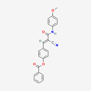 molecular formula C24H18N2O4 B7730110 4-{(1E)-2-cyano-3-[(4-methoxyphenyl)amino]-3-oxoprop-1-en-1-yl}phenyl benzoate 
