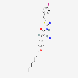 molecular formula C28H30FN3O2S B7730118 (2E)-2-cyano-N-[5-(4-fluorobenzyl)-1,3-thiazol-2-yl]-3-[4-(octyloxy)phenyl]prop-2-enamide 
