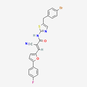 molecular formula C24H15BrFN3O2S B7730121 (2E)-N-[5-(4-bromobenzyl)-1,3-thiazol-2-yl]-2-cyano-3-[5-(4-fluorophenyl)furan-2-yl]prop-2-enamide 