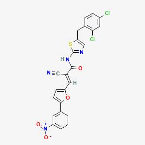 molecular formula C24H14Cl2N4O4S B7730127 (2E)-2-cyano-N-[5-(2,4-dichlorobenzyl)-1,3-thiazol-2-yl]-3-[5-(3-nitrophenyl)furan-2-yl]prop-2-enamide 