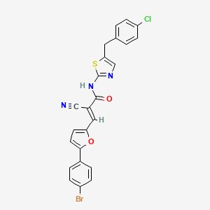 molecular formula C24H15BrClN3O2S B7730130 (2E)-3-[5-(4-bromophenyl)furan-2-yl]-N-[5-(4-chlorobenzyl)-1,3-thiazol-2-yl]-2-cyanoprop-2-enamide 