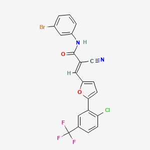 molecular formula C21H11BrClF3N2O2 B7730131 (2E)-N-(3-bromophenyl)-3-{5-[2-chloro-5-(trifluoromethyl)phenyl]furan-2-yl}-2-cyanoprop-2-enamide 