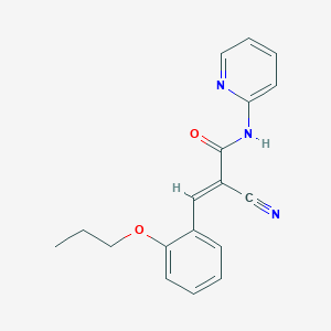 (2E)-2-cyano-3-(2-propoxyphenyl)-N-(pyridin-2-yl)prop-2-enamide